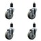 Service Caster 4'' SS Gray Poly Wheel Swivel 1-1/2'' Expanding Stem Caster Set, 4PK SCC-SSEX20S414-PPUB-112-4 - alternate 1